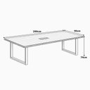 Ver imagem 3 de Mesa Reunião Escritório 200x90cm com 1 Caixa de Tomadas Pés em Metal Industrial Executive