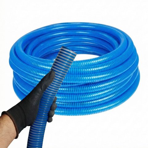5mts Mangueira de Sucção 1.1/2" Irrigação e Drenagem Duto Água em Pvc Azul