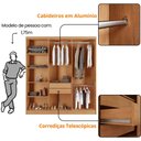 Ver imagem 6 de Guarda Roupa Casal Ortiz MDF com 6 Portas 2 Gavetas Moderna Mobília