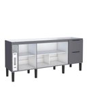 Ver imagem 2 de Balcão Buffet Cozinha Sala de Jantar com Tampo 200cm Cisne Cozimax Cinza