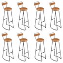 Ver imagem 1 de Kit 8 Banquetas Alta Astra com Encosto Base Metálica - Pallazio