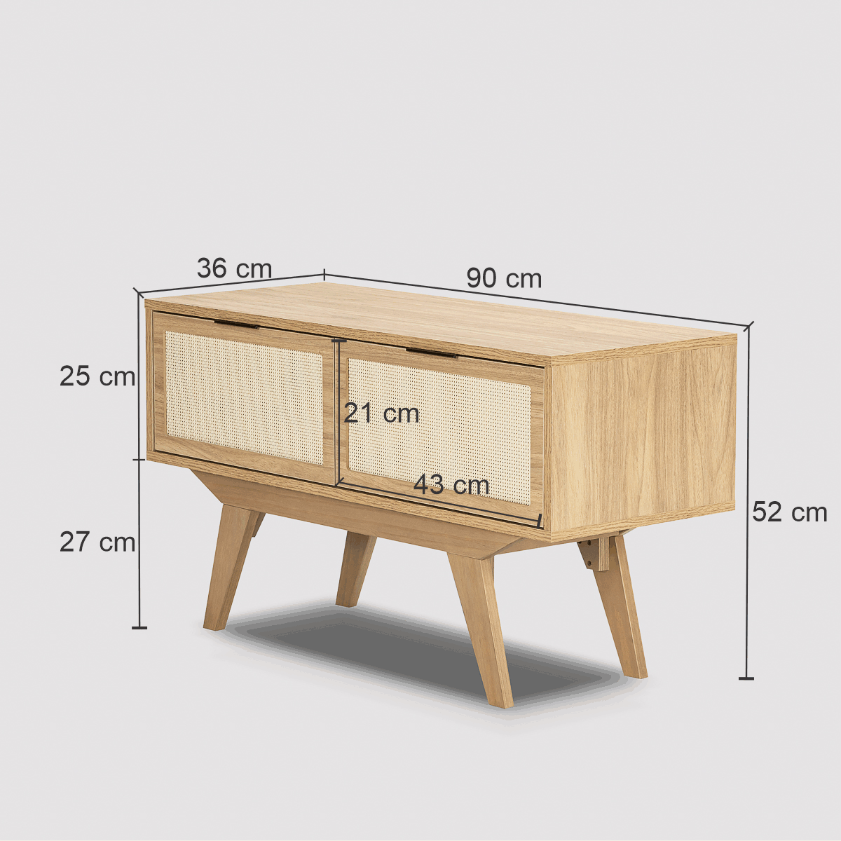 Rack Alia 2 Portas 90 cm Tauari - Telinha Rattan - 2