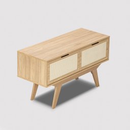 Rack Alia 2 Portas 90 Cm Tauari - Telinha Rattan - 4