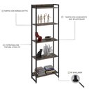 Ver imagem 3 de Estante Livreiro Multiuso Dynamica Industrial 60cm 5 Prateleiras C08 Carvalho Dark - Mpozenato