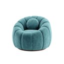 Ver imagem 3 de Poltrona Decorativa Concha c/Almofada Veludo Azul Turquesa - Vimont Moveis