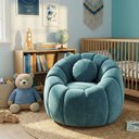 Ver imagem 1 de Poltrona Decorativa Concha c/Almofada Veludo Azul Turquesa - Vimont Moveis