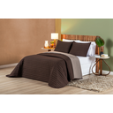 Ver imagem 2 de Colcha cobre-leito capas de travesseiro cama queen micro percal 200 fios marrom