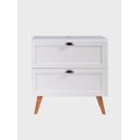 Ver imagem 2 de Gabinete para Banheiro com Tampo e Espelheira 80cm Retro Mdf Branco Milano - On Móveis