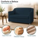 Ver mais imagens de Kit Namoradeira + 4 Poltronas Decorativas para Sala Mila Suede Cores Pé de Plastico Cromado