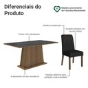 Ver imagem 4 de Conjunto Sala de Jantar Tampo de Vidro 6 Cadeiras Rustic/Preto/Oxford Tulipa Madesa