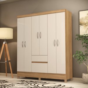 Guarda Roupa 6 Portas Forggia Amendola Off-White