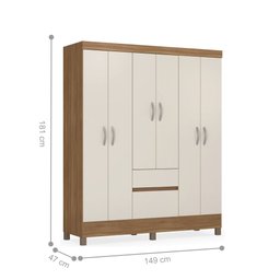 Guarda Roupa 6 Portas Forggia Amendola Off-White - 2