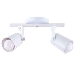 Spot Trilho de Sobrepor Moderno Direcionável Fokus 2 Lâmpadas E27 Bivolt:Branco/110V/220V