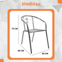 Ver mais imagens de Kit 4 Cadeiras Alumínio Área Externa Varanda Jardim Jogo Cadeira Leve Resistente Área Externa