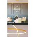 Ver imagem 6 de Luminaria Lustre Pendente 2 Aneis Arcos Planeta Infinito Decoraçao Luxo Design Moderno Casa Restaura