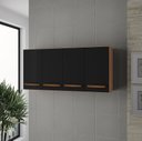 Ver imagem 2 de Armário Aéreo de Cozinha 120cm 4 Portas Mara Savana/preto - Moblis