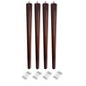 Kit de 4 Pé Palito 75cm Imbuia Marrom Escuro + Chapinha Inclinada Metal - 1