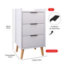 Ver imagem 4 de Mesa de Cabeceira Pés Palito Ape 3 Gavetas Cor Branco - Comprar Moveis em Casa