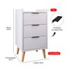 Mesa de Cabeceira Pés Palito Ape 3 Gavetas Cor Branco - Comprar Moveis em Casa - 4