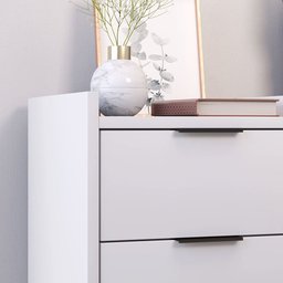Mesa de Cabeceira Pés Palito Ape 3 Gavetas Cor Branco - Comprar Moveis em Casa - 2