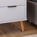 Ver imagem 3 de Mesa de Cabeceira Pés Palito Ape 3 Gavetas Cor Branco - Comprar Moveis em Casa