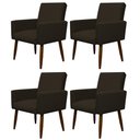 Ver imagem 1 de Kit 4 Poltronas para Sala Pés de Madeira Nina Marrom Escuro