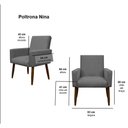 Ver imagem 7 de Kit 4 Poltronas para Sala Pés de Madeira Nina Marrom Escuro