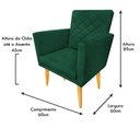 Ver imagem 3 de Poltrona Decorativa Maitê Costura Matelassê P/ Sala Recepção - Lobo Shopp:verde