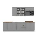 Ver imagem 1 de Cozinha Compacta 280cm Americana com Vidro 6 Peças 10 Portas 3 Gavetas Henn