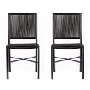 Ver imagem 2 de Cadeira Preta  Aço e Corda Náutica - Kit 2 – Ideal para Sala de Jantar, Cozinha ou Varanda
