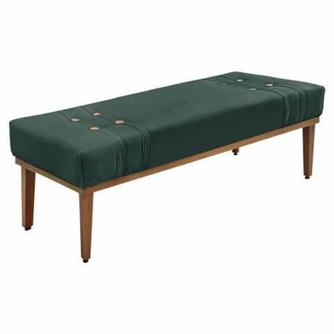 Calçadeira Recamier King 1,95m Gênova Veludo - Pallazio - Verde Floresta