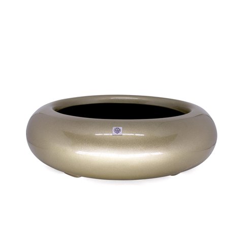 Bacia Decorativa Redondo Ouro Velho M 13X40 cm - D’Rossi Vaso Bacia