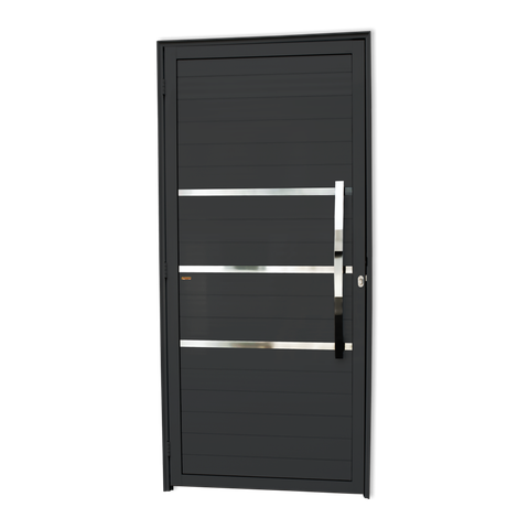 Porta Alumínio Lambril Evolution c/Puxador D.Preto 90 Brimak