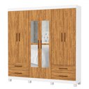 Ver imagem 3 de Guarda-roupa Casal Genova 6 Portas 4 Gavetas com Espelho 22111 Branco/cinamomo - Carioca Móveis