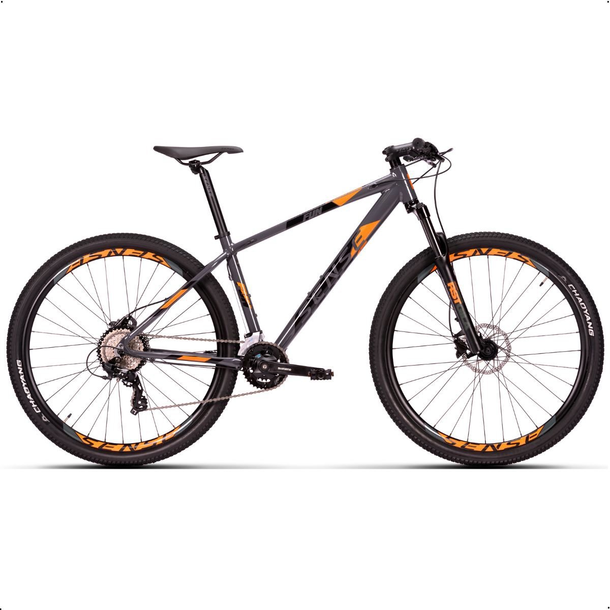 Bicicleta Mtb Sense Fun Comp 2023 Freio Hidráulico 2x8 Vel.:Cinza Grafite Laranja/17/Unissex - 2