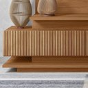 Ver imagem 7 de Estante Home para Tv até 65 Polegadas com 2 Portas Efeito Ripado 3d Jequitiba Ripado