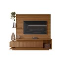 Ver imagem 5 de Estante Home para Tv até 65 Polegadas com 2 Portas Efeito Ripado 3d Jequitiba Ripado