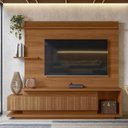 Ver imagem 1 de Estante Home para Tv até 65 Polegadas com 2 Portas Efeito Ripado 3d Jequitiba Ripado