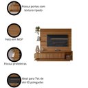 Ver imagem 2 de Estante Home para Tv até 65 Polegadas com 2 Portas Efeito Ripado 3d Jequitiba Ripado