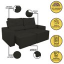 Ver imagem 4 de Sofá Retrátil/reclinável 2,00m Confortável Luxo Balaqui Cor:preto