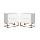 Ver imagem 2 de Kit 2 Mesas de Cabeceira 2 Gavetas Eros 45cm com Pés de Ferro Industrial Design Moderno