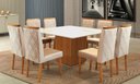 Ver imagem 1 de Sala de Jantar Completa 1,50x1,50 metros com 8 Cadeiras - Alice - Art Salas