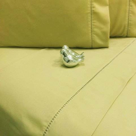 Jogo de Cama Casal 400 Fios Bege Ponto Palito 4 Peças Casa Dona