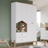 Guarda Roupa Infantil Ternura 4 Portas e 2 Gavetas Branco/jequitibá - Móveis Henn - 2
