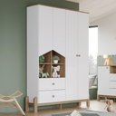 Ver imagem 2 de Guarda Roupa Infantil Ternura 4 Portas e 2 Gavetas Branco/jequitibá - Móveis Henn
