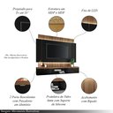 Ver imagem 3 de Painel Home Suspenso 1.8 Shawn para Tv até 55" Mdp/mdf com Fita Led Preto/castanho G26 - Gran Belo