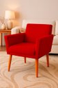 Ver imagem 2 de Poltrona Cadeira para Sala Confortável e Minimalista Paris em Suede Vermelho