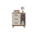 Ver imagem 2 de Cômoda Fraldário Infantil 3 Gavetas 1 Porta Off White Carvalho Maya Canaã