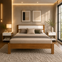 Ver imagem 1 de Cama de Casal 138cm CM8005 Amêndoa/Branco - Tecno Mobili