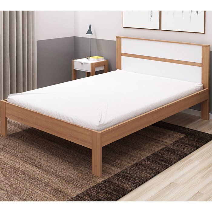 Cama de Casal para Colchão 1,38m Amendoa/branco Cm8005 Tecno Mobili - 2